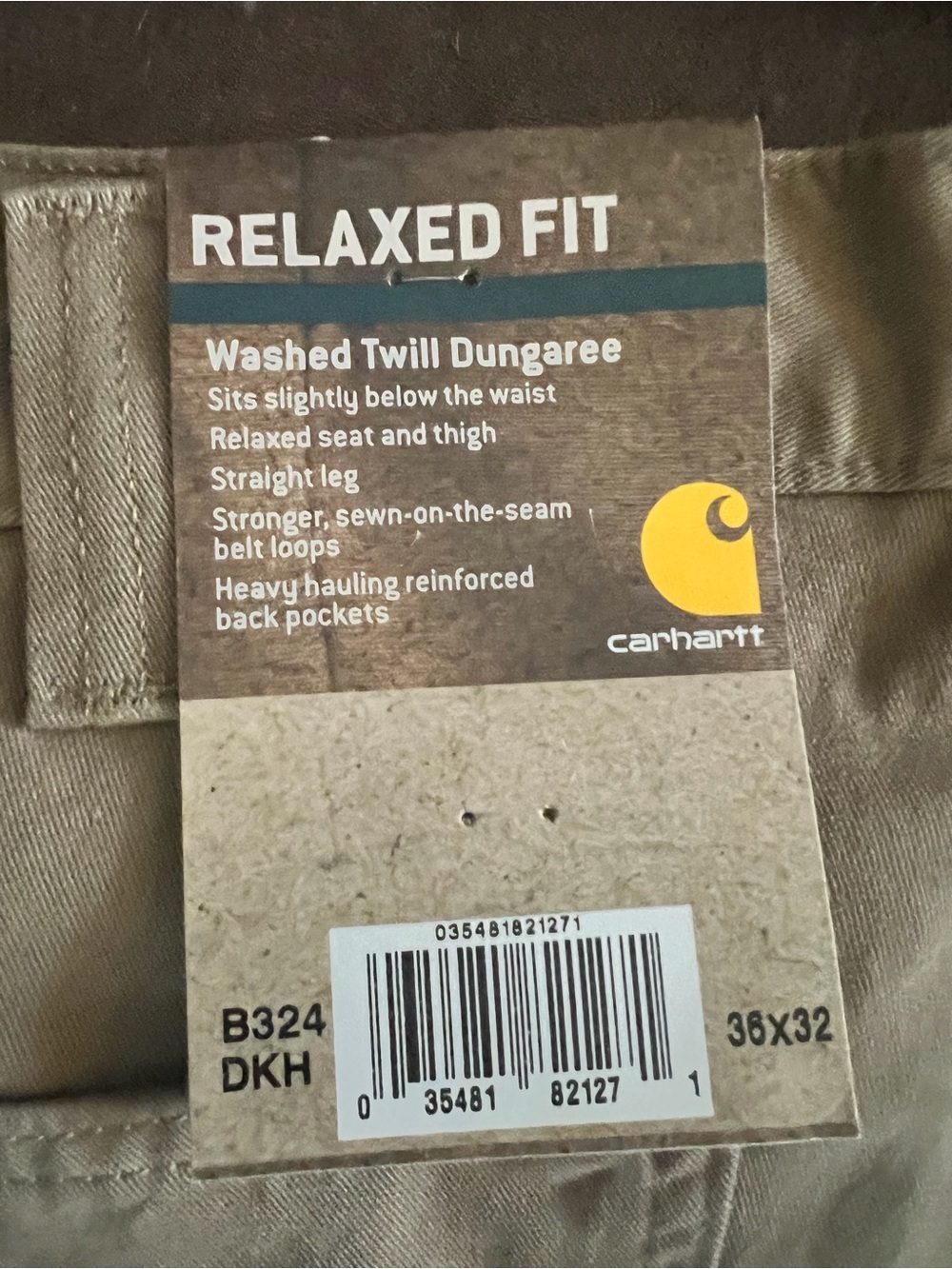 Carhartt Tan Work Pants with Utility Pocket - Picture 2 of 6